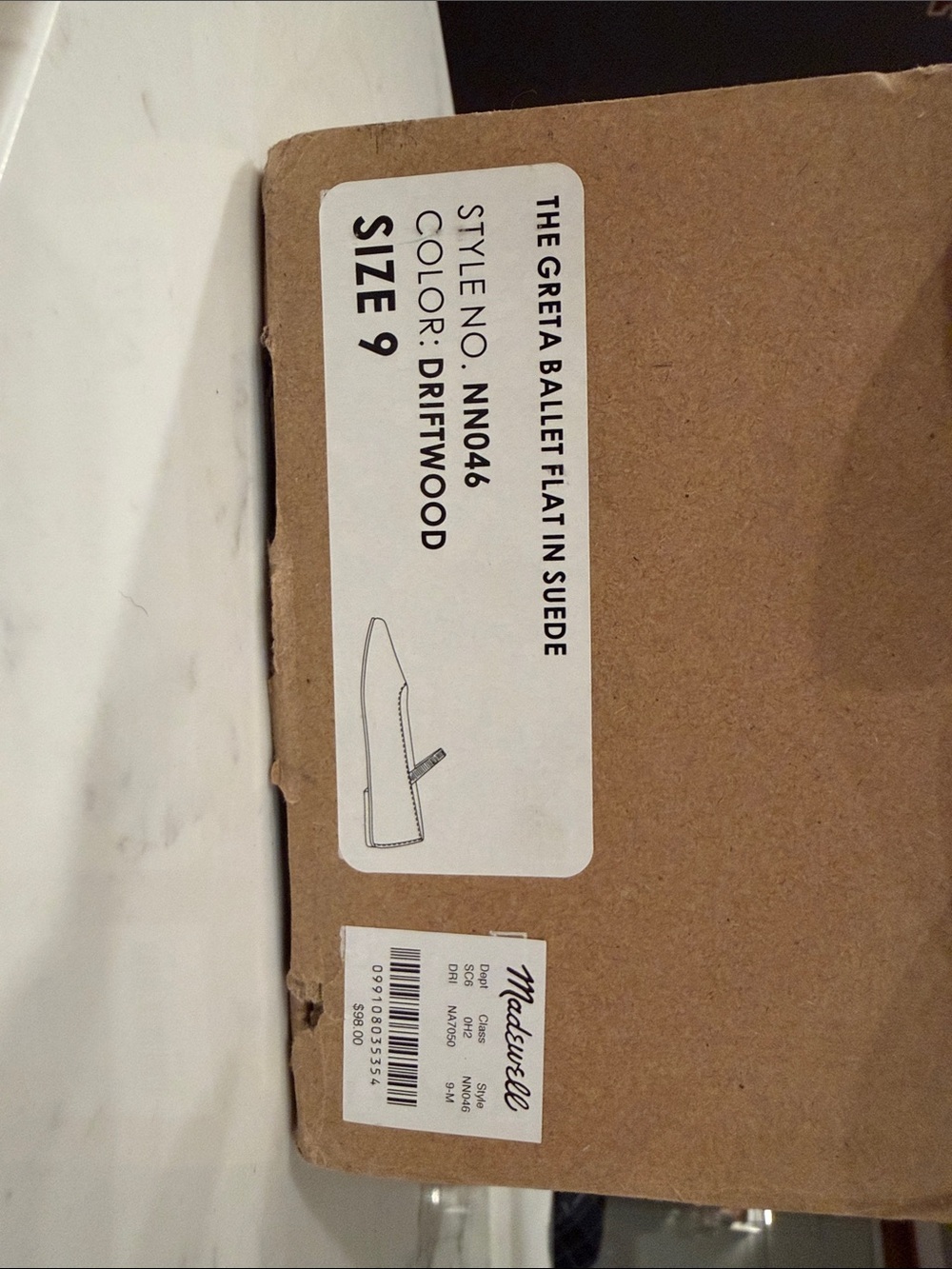 Madewell Driftwood Suede Mary Jane Ballet Flats - Picture 2 of 5